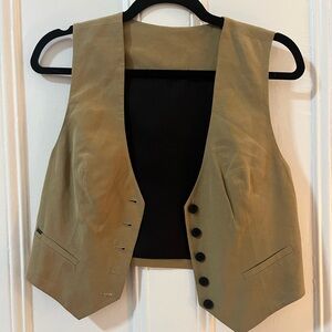 Allsaints fitted vest khaki button down NWOT